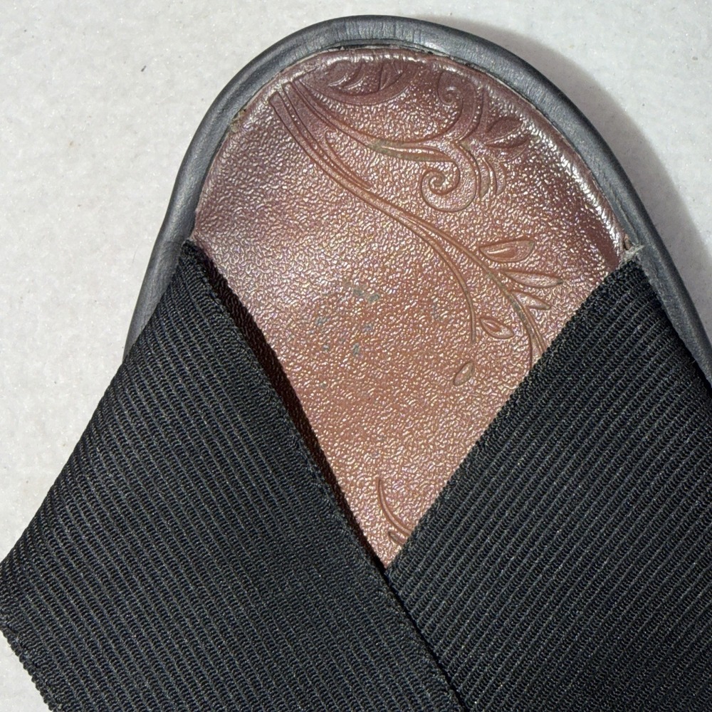 Zees Women's Black Stretch Slide Sandals Comfort Wedge Size Tag Worn - Picture 11 of 14